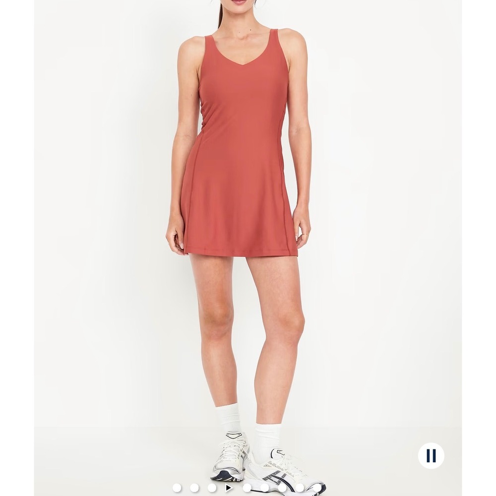 Old Navy Active Powersoft Go-Dry Exercise Dress Rust Red 2X Plus Size Padded